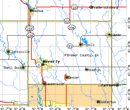 Bremer County, IA map