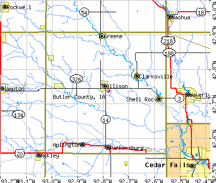 Butler County, IA map