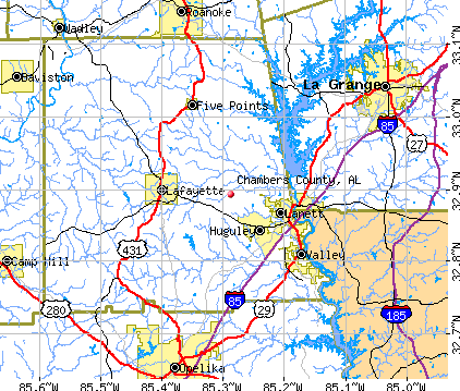 Chambers County, AL map