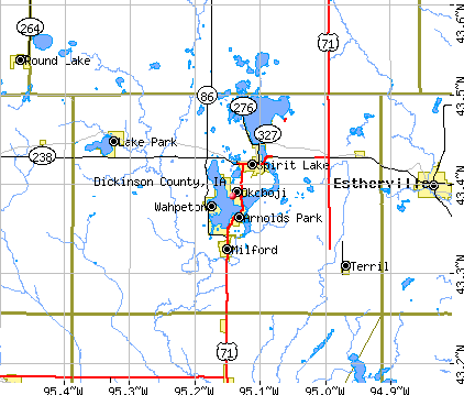 Dickinson County, IA map
