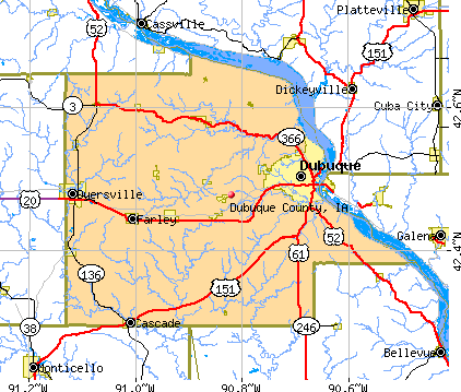 Dubuque County, IA map