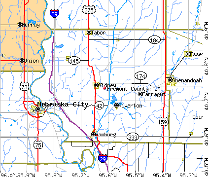 Fremont County, IA map