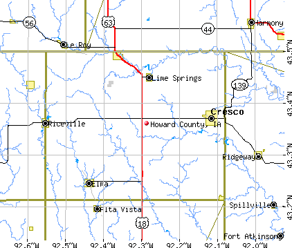 Howard County, IA map