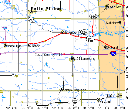 Iowa County, IA map
