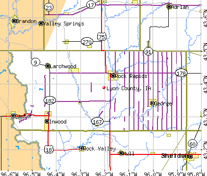 Lyon County, IA map