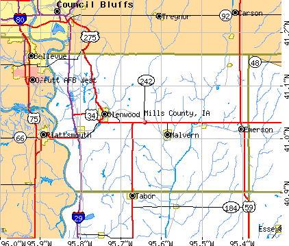 Mills County, IA map