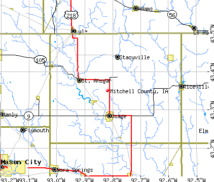 Mitchell County, IA map