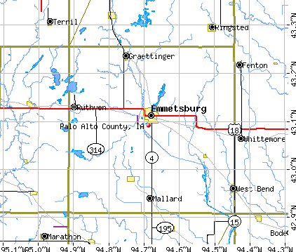 Palo Alto County, IA map