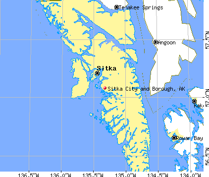 Sitka City and Borough, AK map