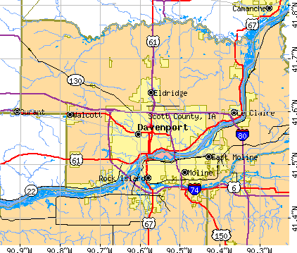 Scott County, IA map