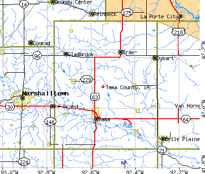 Tama County, IA map