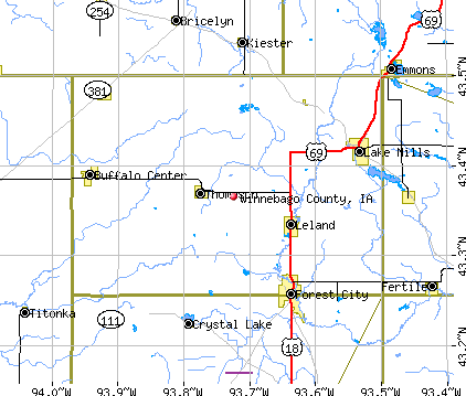 Winnebago County, IA map