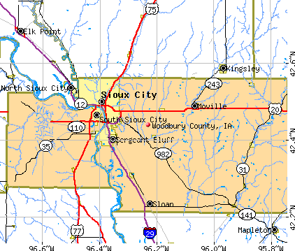 Woodbury County, IA map