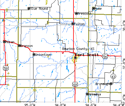 Bourbon County, KS map