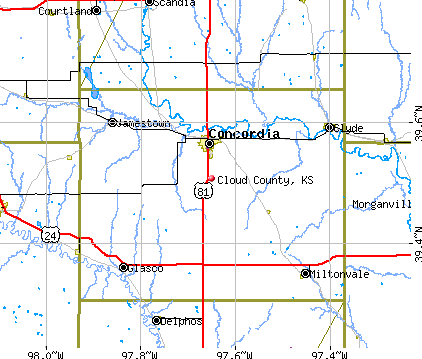 Cloud County, KS map