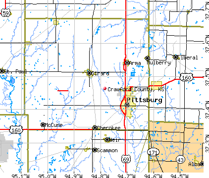 Crawford County, KS map