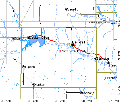 Mitchell County, KS map
