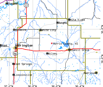 Morris County, KS map
