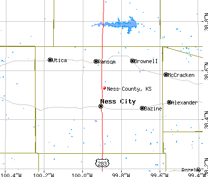 Ness County, KS map
