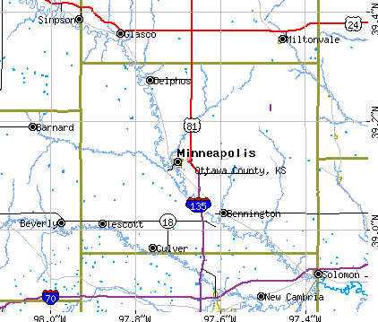 Ottawa County, KS map