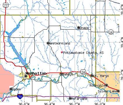 Pottawatomie County, KS map