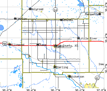 Rice County, KS map
