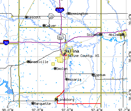 Saline County, KS map