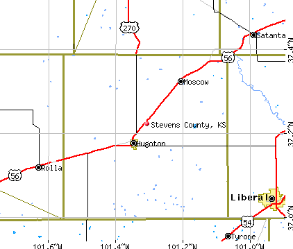Stevens County, KS map