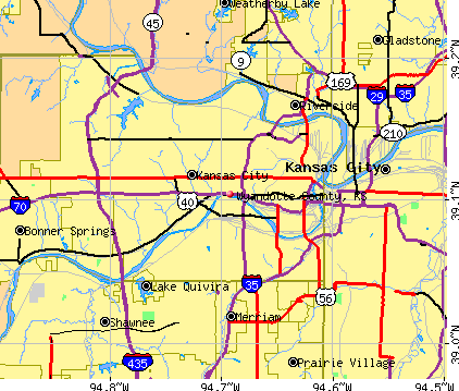 Wyandotte County, KS map