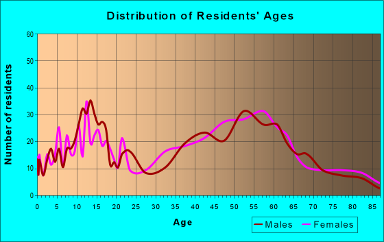 Age and Sex of Residents in zip code 01360