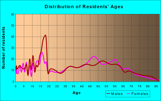 Age and Sex of Residents in zip code 03216