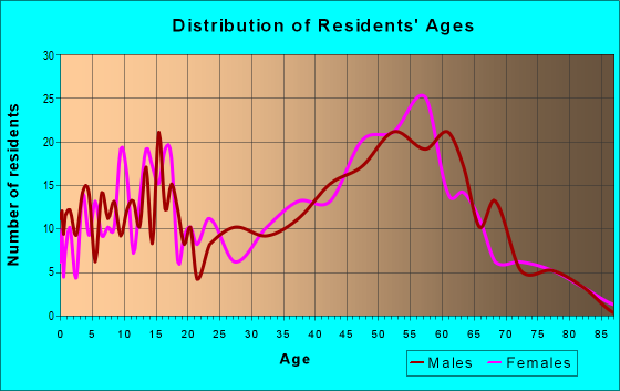 Age and Sex of Residents in zip code 03221