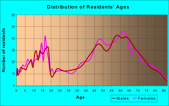 Age and Sex of Residents in zip code 03254