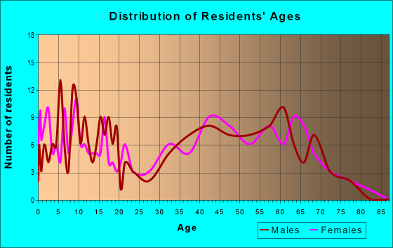 Age and Sex of Residents in zip code 03284