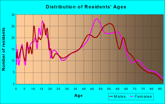 Age and Sex of Residents in zip code 03440