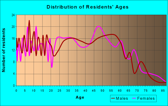 Age and Sex of Residents in zip code 03465