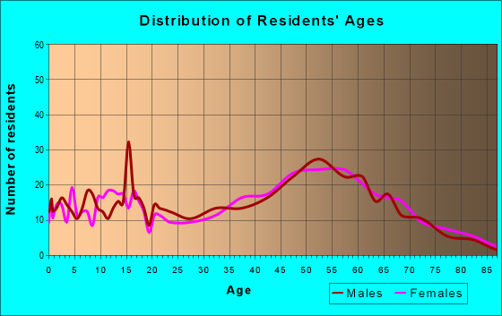 Age and Sex of Residents in zip code 03585