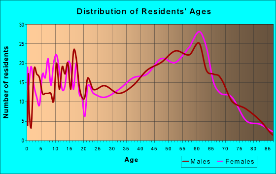 Age and Sex of Residents in zip code 03602
