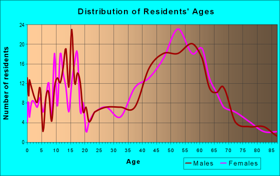 Age and Sex of Residents in zip code 03781
