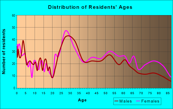Age and Sex of Residents in zip code 03784