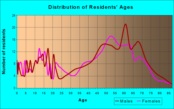 Age and Sex of Residents in zip code 03810