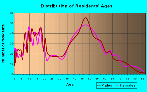 Age and Sex of Residents in zip code 03819