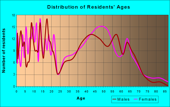 Age and Sex of Residents in zip code 03837