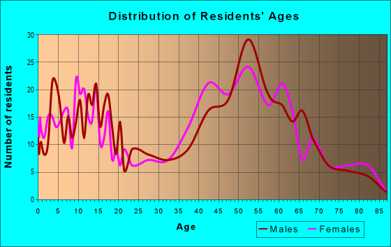 Age and Sex of Residents in zip code 03844