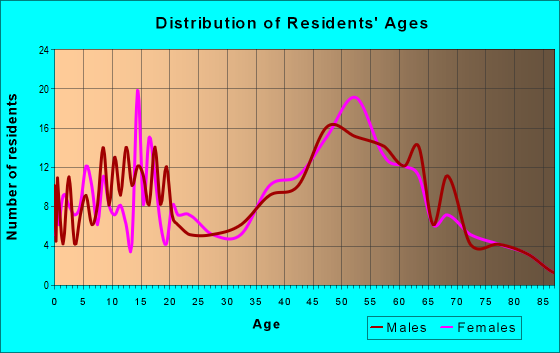 Age and Sex of Residents in zip code 03849