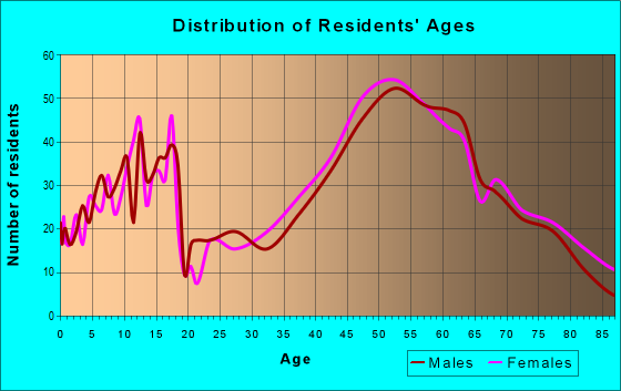 Age and Sex of Residents in zip code 03870