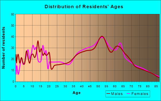 Age and Sex of Residents in zip code 03872