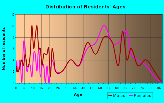 Age and Sex of Residents in zip code 03875