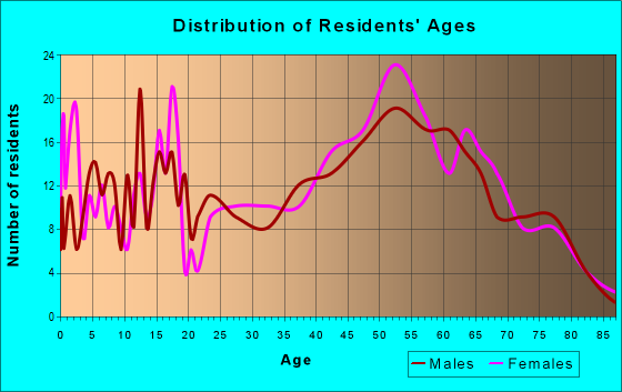 Age and Sex of Residents in zip code 03886