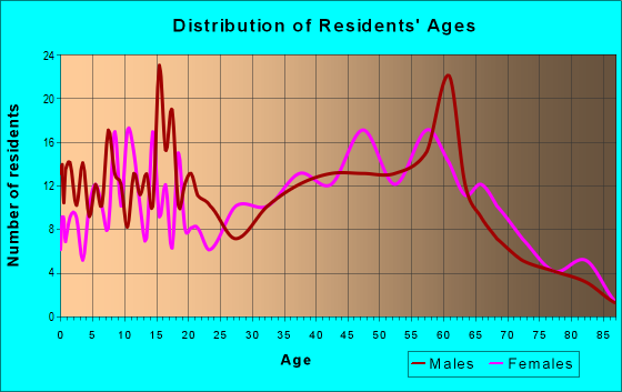 Age and Sex of Residents in zip code 04047
